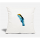 Blue Yellow Macaw Natural White Pillow